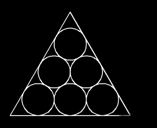 用中望CAD在正三角形中画六个相切的等径圆