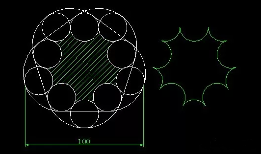 中望CAD几何作图练习之求复杂图形面积
