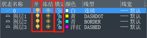 中望CAD关闭图层与冻结图层的区别