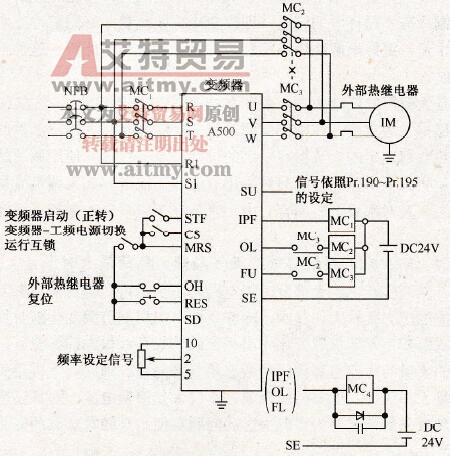 三菱A500工频、变频切换