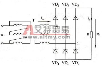 三相不可控整流桥电路