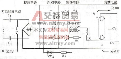 高频镇流器的提高功率因数与抑制高次谐波电路