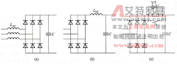 变频器的中间电路的电容滤波形式