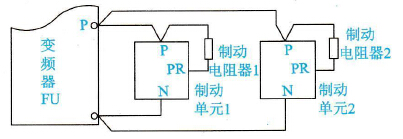 多台变频器并联使用时制动单元连接线的连接技