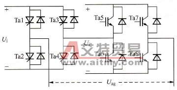不对称的混合级联型多电平变换器单相拓扑结构