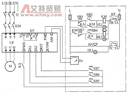 变频器控制鼓风机的控制线路是怎么样的？