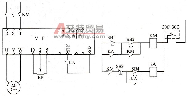 变频器的正转控制电路