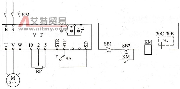 变频器的正、反转控制电路