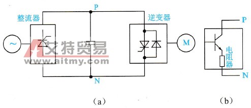 变频器电压型逆变器电压控制方式采用晶体管时的主电路的典型构成方式简图
