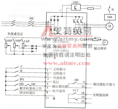 升降专用变频器接线图