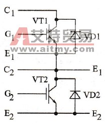 双管式IGBT模块内部典型结构