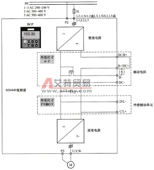 西门子MM440变频器的主回路
