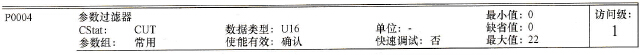 参数P0004的格式