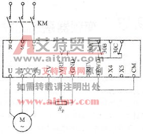 森兰SB40系列变频器正转运行的基本电路