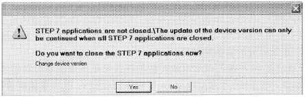 关闭STEP7应用程序时的警告窗口