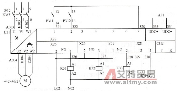 大、小车运行机构的电路原理图