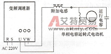 变频器给单相电动机调速电路图