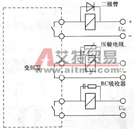 变频器对继电器、接触器、电磁制动器加装浪涌