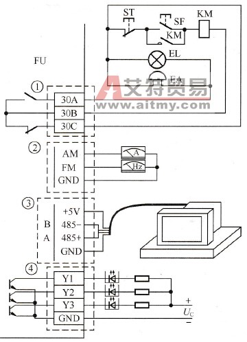 变频器的输出电路接线