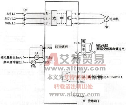 BT40系列变频器典型应用电路