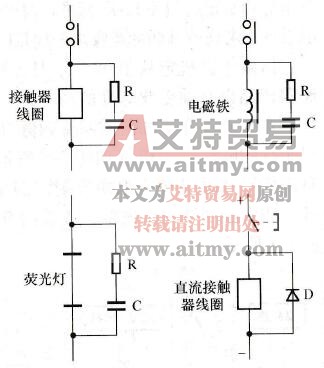 浪涌电压吸收电路的不同形式