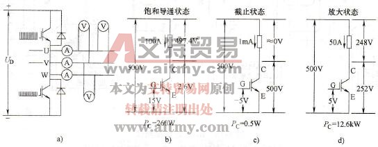 变频器中IGBT进入放大状态