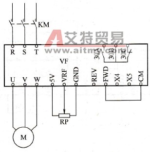 变频器正转运行的基本电路