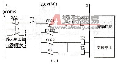 单级蒸汽制冷机冷却泵变频器控制电路
