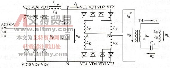 全桥式电压源逆变器的拓扑电路