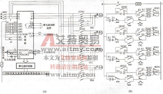 W500系列变频器循环变频泵电路图