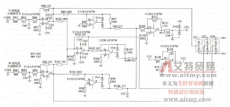 阿尔法ALPHA2000 5.5kW变频器输出电流检测电路图说