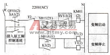 蒸汽喷射式制冷机冷冻泵或冷却泵变频器控制电路