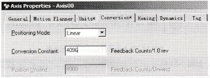 配置Axis00的Conversion