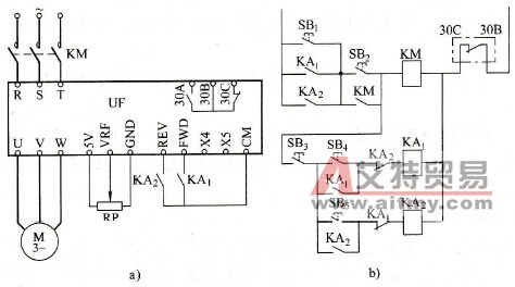 继电器控制的正、反转电路