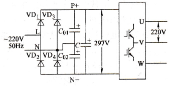 单相全波整流的升压电路