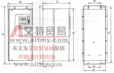 TVF2000系列变频器规格为M3、M4的外形尺寸