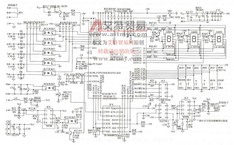 INVERTER VF0 220V0. 4kW变频器CPU电路图说