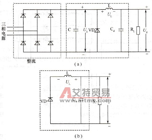 带斩波器的整流电路的两种不同的状态
