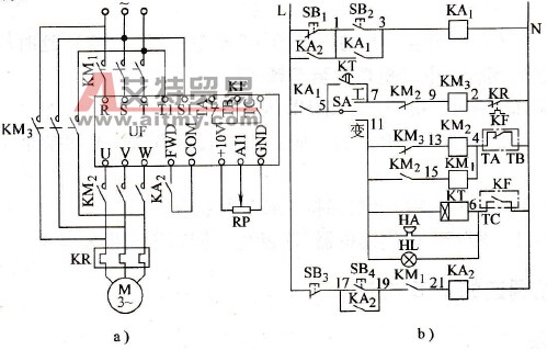 变频器故障切换控制电路举例