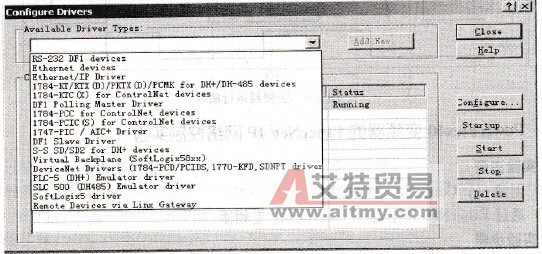 选择驱动组态类型
