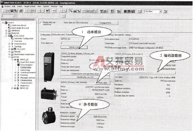 S120变频器的电动机数据与编码器数据设置与读取