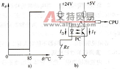 采用温度继电器的保护电路