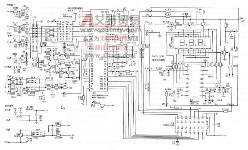 松下DV-55116A变频器CPU电路一图说