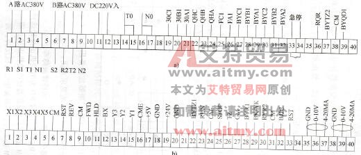 图12-7 高压变频器的控制线接线端子图