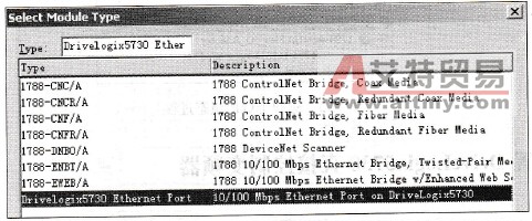 组态DriveLogix57 30的Ethernet适配器