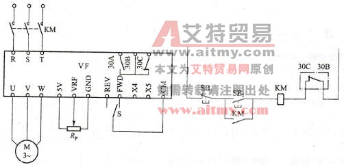 变频器的旋钮开关控制电路