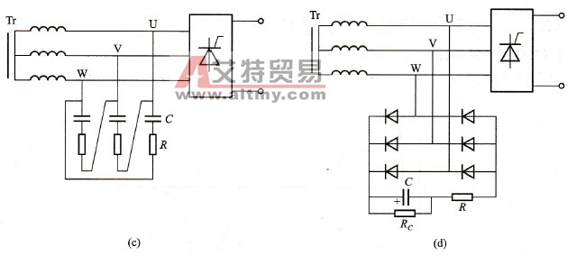 交流侧接入阻容吸收电路的几种方法