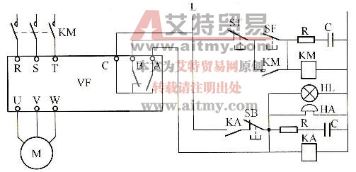 变频器跳闸报警指示电路
