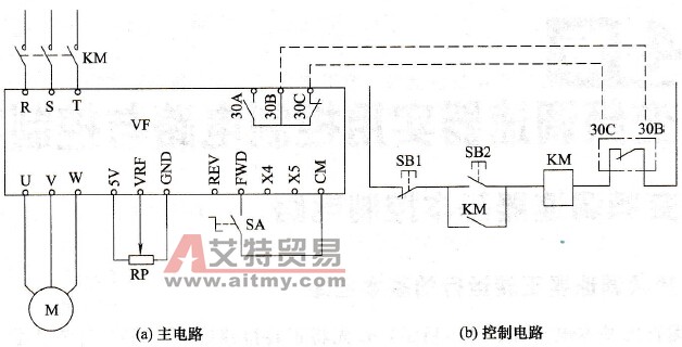 按钮开关控制变频调速器电路