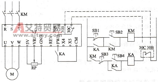 继电器控制变频调速器电路